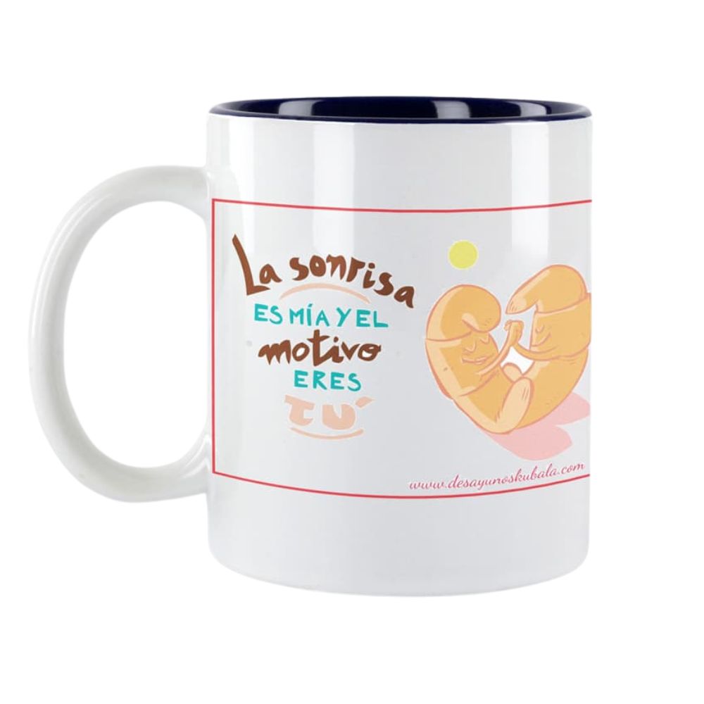 Taza la sonrisa es mía y el motivo eres tú